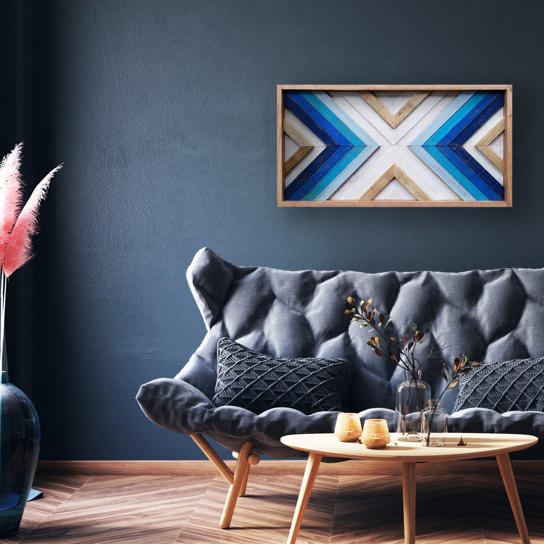 Mosaic Wood Art- Blue Fade - Covered Bridges Woodworking, LLC