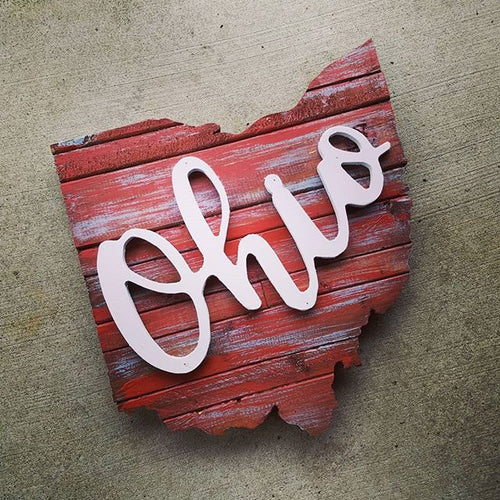 Script Ohio State Wood Sign - Covered Bridges Woodworking, LLC
