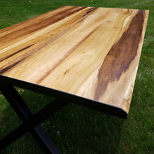 Poplar and Steel Dining Table - Covered Bridges Woodworking, LLC