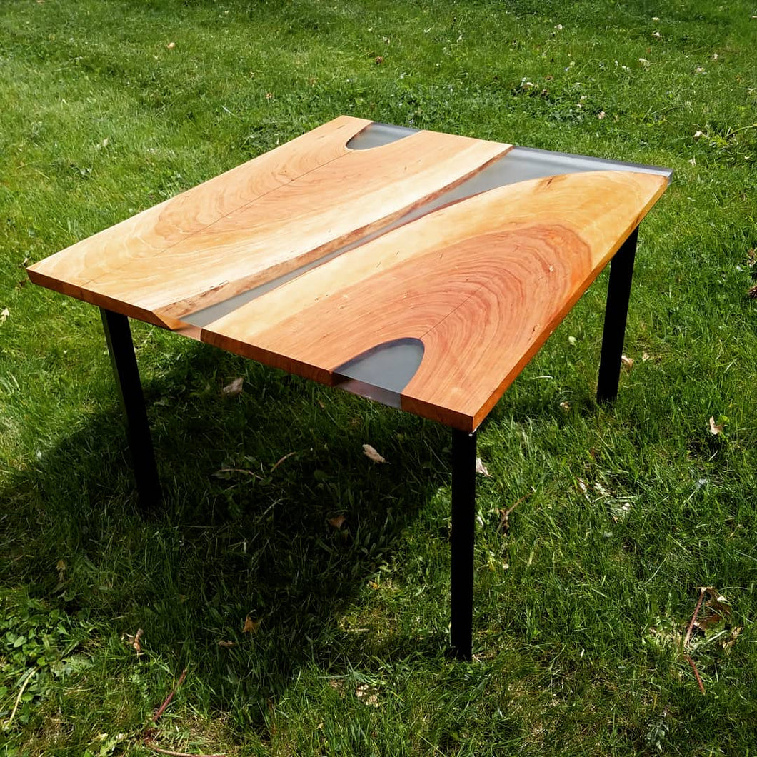 Cherry and Ecopoxy Side Table - Covered Bridges Woodworking, LLC