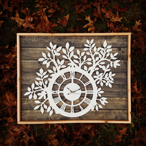 Rustic Floral Clock - Covered Bridges Woodworking, LLC