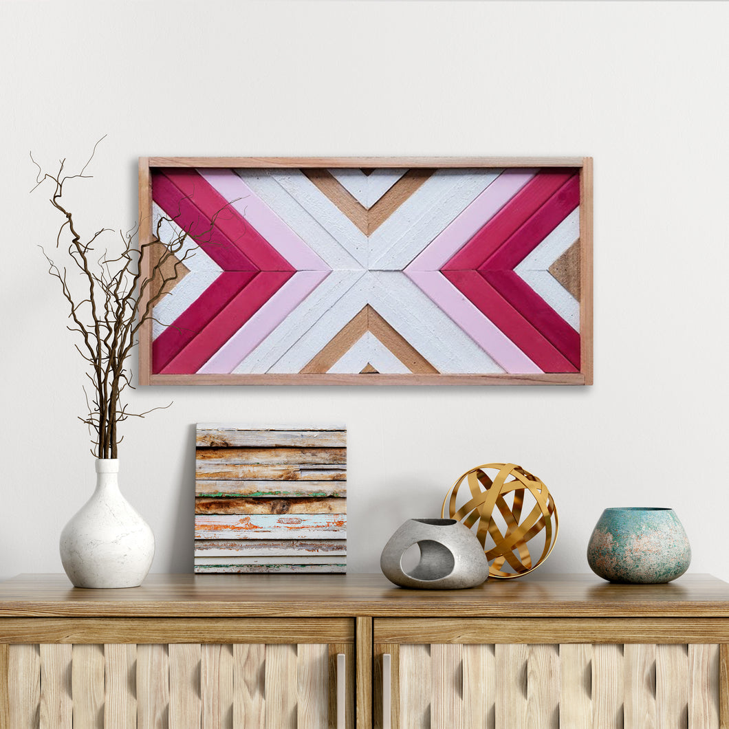 Mosaic Wood Art- Pink Fade - Covered Bridges Woodworking, LLC