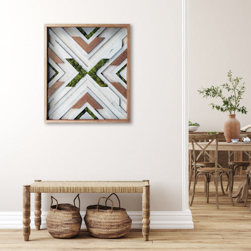 Mosaic Wood Art- Touch of Moss Square - Covered Bridges Woodworking, LLC